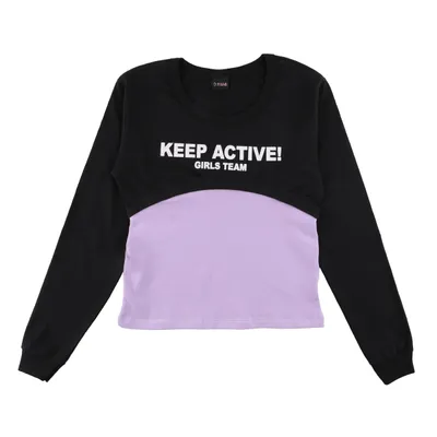 Blusa Juvenil Pami Manga Longa Estampa Keep Active